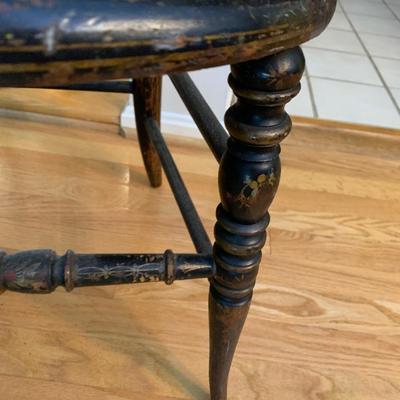 Antique Hand Painted Caned Seat Chair