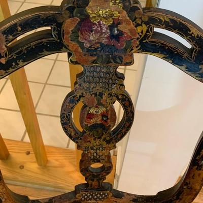 Antique Hand Painted Caned Seat Chair