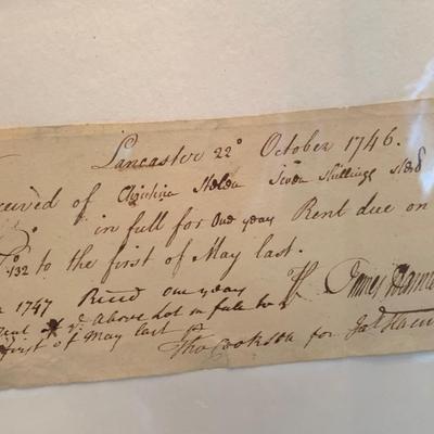 1746 Year Lease Receipt