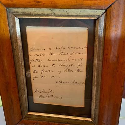 1852 Ours Is A Noble Cause Quote Signed / Framed