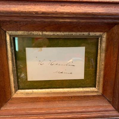 Hannibal Hamlin Signature Lincoln Vice President