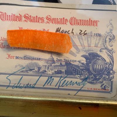 Edward Kennedy Senate ID & Signed Photo