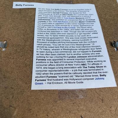 Betty Furness Signed Letter