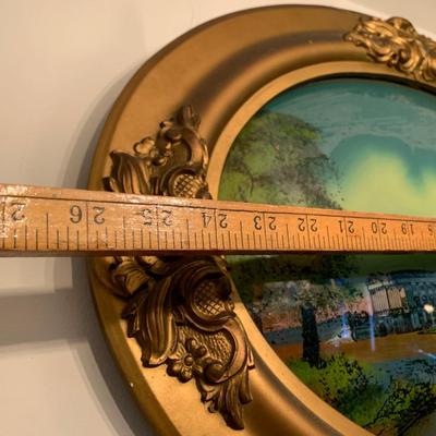 US Capitol Vintage Reverse On Glass Hand Painted Framed