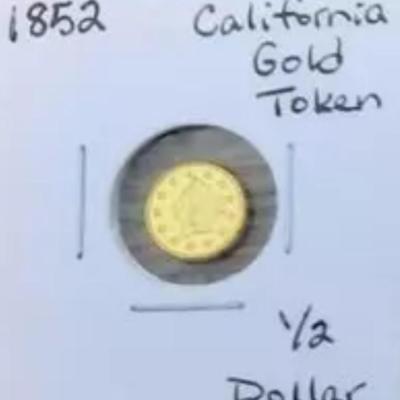 1852 California fractional Gold 1/2 Dollar
