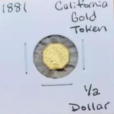 1881 California Fractional Gold 1/2 Dollar