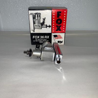 1980 Fox 36 RX RC Airplane Engine W/Rear Mount Muffler - Boxed