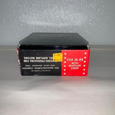 1980 Fox 36 RX RC Airplane Engine W/Rear Mount Muffler - Boxed
