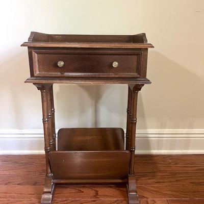Vintage Small Mahogany Side Table Magazine Rack