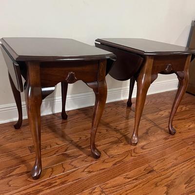 Pair Of Drop Leaf End Tables