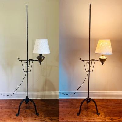 Vintage Wrought Iron Floor Lamp