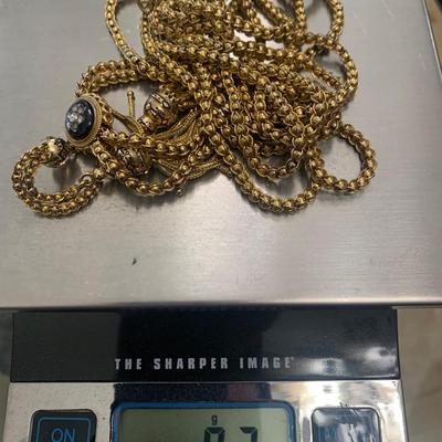 18k Gold 36” Dual Chain Necklace 97grams