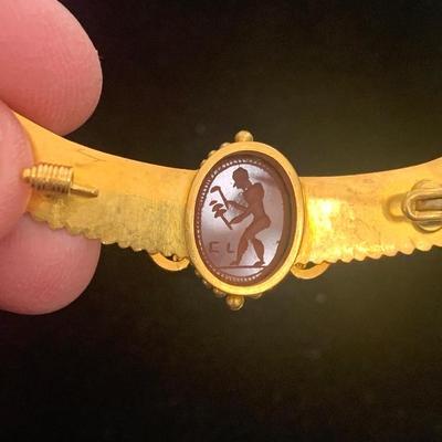 Egyptian Revival Scarab 22k Gold Brooch