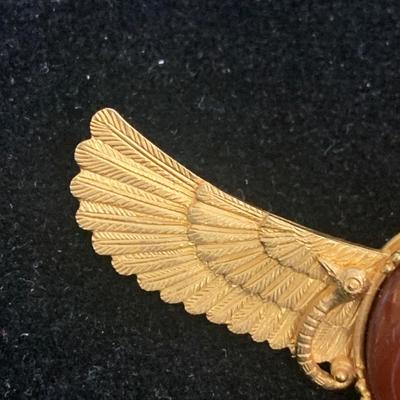 Egyptian Revival Scarab 22k Gold Brooch