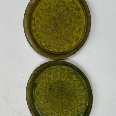2 Brass Coasters or Ashtrays