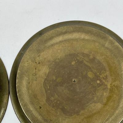 2 Brass Coasters or Ashtrays