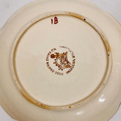 Rose Crown China Vintage Floral Striped Demitasse Teacup & Saucer