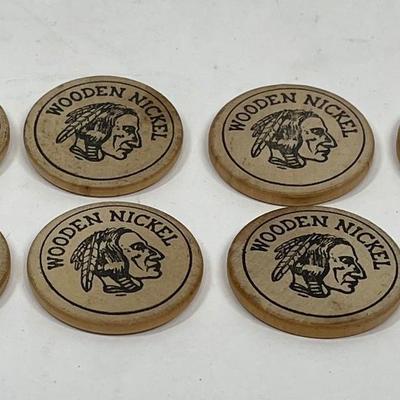LOT of 8 Wooden Nickels Manning's Cafeteria California