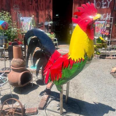 6' Tall Colorful Rooster