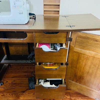 Solid Wood Sewing Cabinet Kenmore Sewing Machine Plus Extras