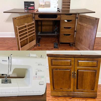 Solid Wood Sewing Cabinet Kenmore Sewing Machine Plus Extras