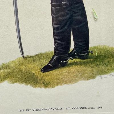 Two Barbosa LE prints works of art, framed, Military Dress, Soldiers