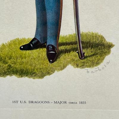 Two Barbosa LE prints works of art, framed, Military Dress, Soldiers