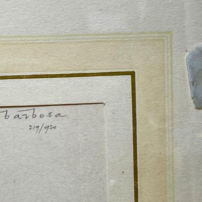 Two Barbosa LE prints works of art, framed, Military Dress, Soldiers