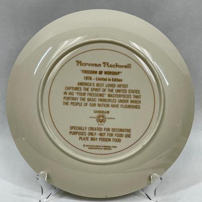 Norman Rockwell Freedom of Worship Collectors Plate