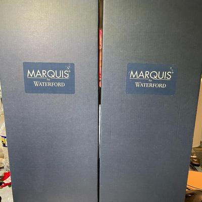 Pair of Marquis by Waterford Scarce Delicate Elongated Stem 14