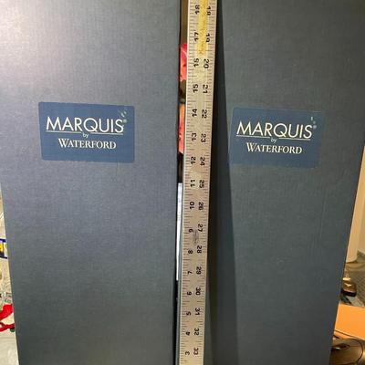 Pair of Marquis by Waterford Scarce Delicate Elongated Stem 14