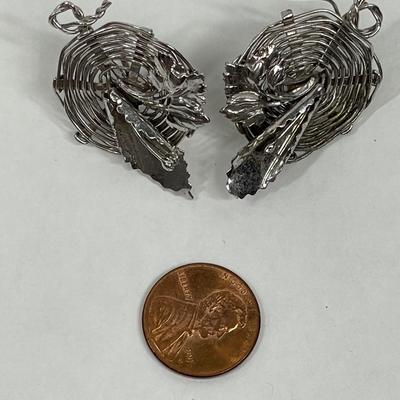 Silver Tone Clip on Earrings