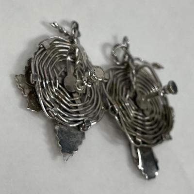 Silver Tone Clip on Earrings