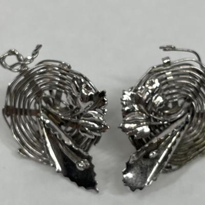 Silver Tone Clip on Earrings