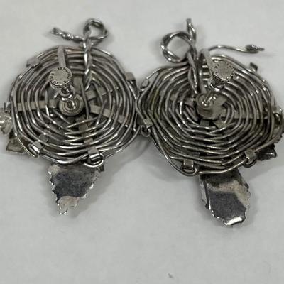 Silver Tone Clip on Earrings
