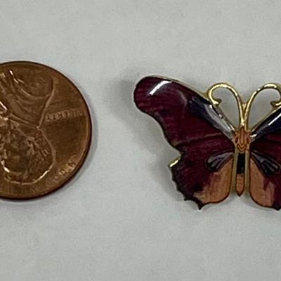 Cloisonne Butterfly Pin
