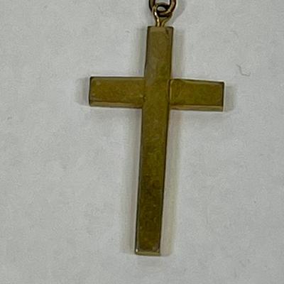 Gold Tone Metal Cross Pendant