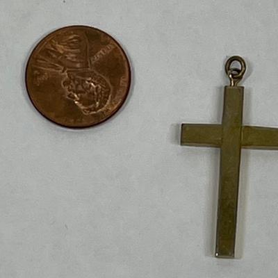 Gold Tone Metal Cross Pendant