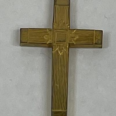 Gold Tone Metal Cross Pendant