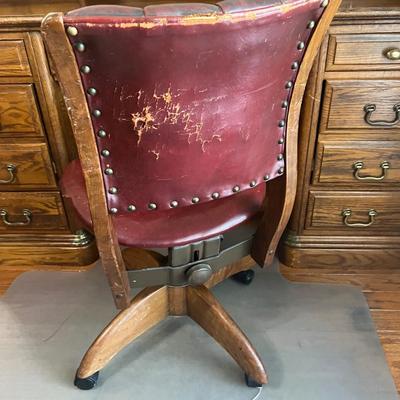 Vintage Solid Wood Roll Top Desk & Chair~Read Details