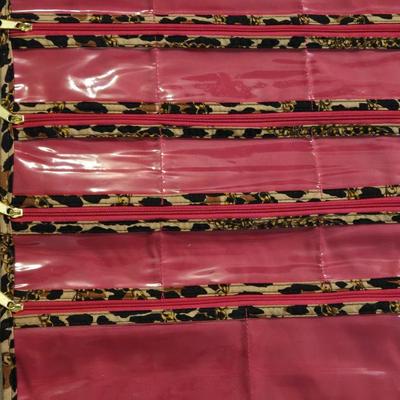 Hanging Double-sided Zipper Compartments Jewelry Organizer