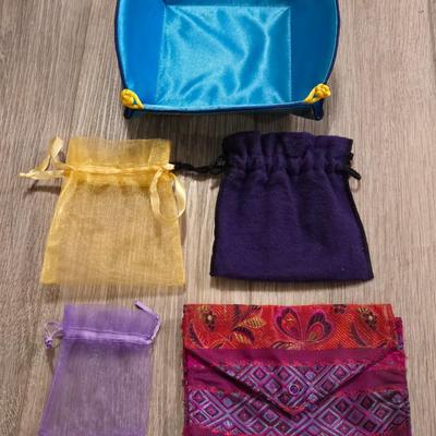 Silk Jewelry Tray and Small Bags