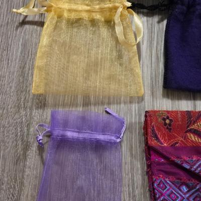 Silk Jewelry Tray and Small Bags