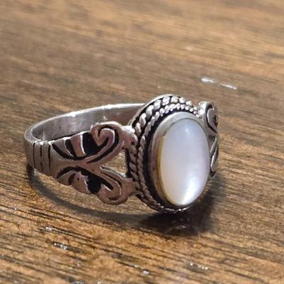 Sterling Silver and Mother of Pearl Ring