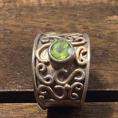 Sterling Silver and Peridot Ring
