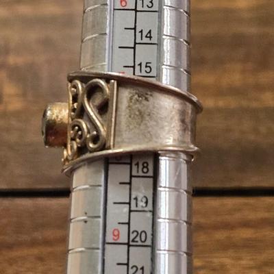 Sterling Silver and Peridot Ring