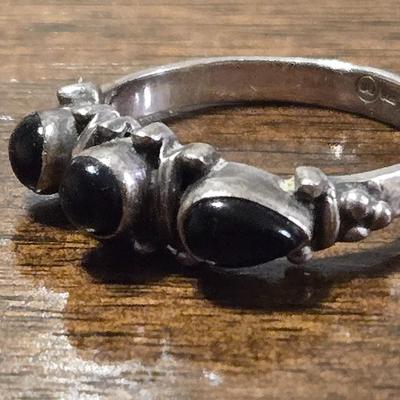 Sterling Silver and Black Onyx Ring