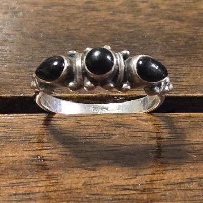 Sterling Silver and Black Onyx Ring