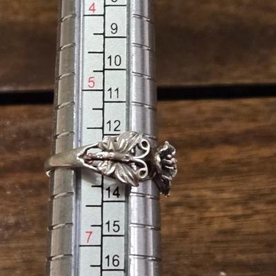 Sterling Silver Flower & Butterfly Ring