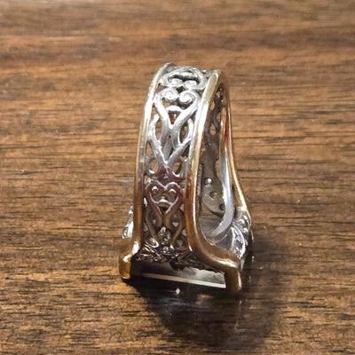 Sterling Silver and Gold over Sterling Smokey Quartz Ring